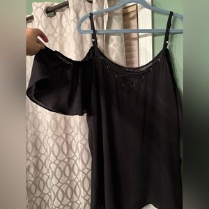 Torrid black blouse, cold shoulder crisscross, size 4